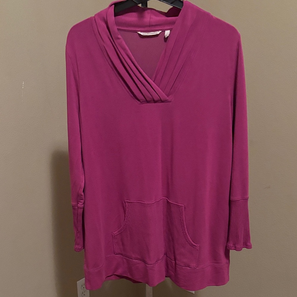 Soft Surroundings Magenta Cowl Neck Sweater